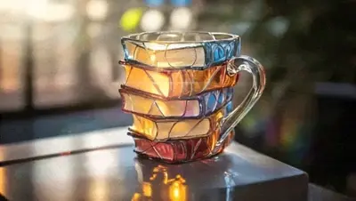 innovation lecteur original : Mug effet bibliothèque 3D Vueeze
